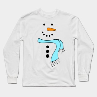 Cute Doodle Snowman with Bright Blue Scarf, made by EndlessEmporium Long Sleeve T-Shirt